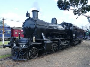 Steamrail's loco K153 dressed as K100