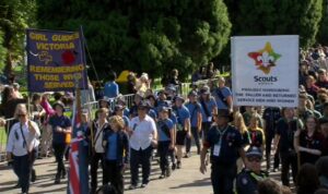 Anzac Day march 2023: Scout and Guide banners