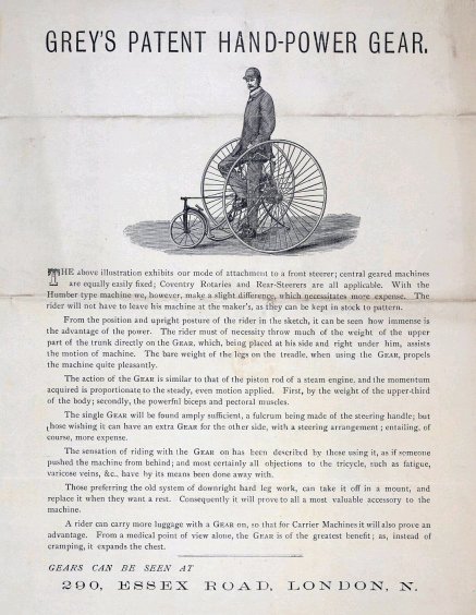 Grey's tricycle advert, 1885