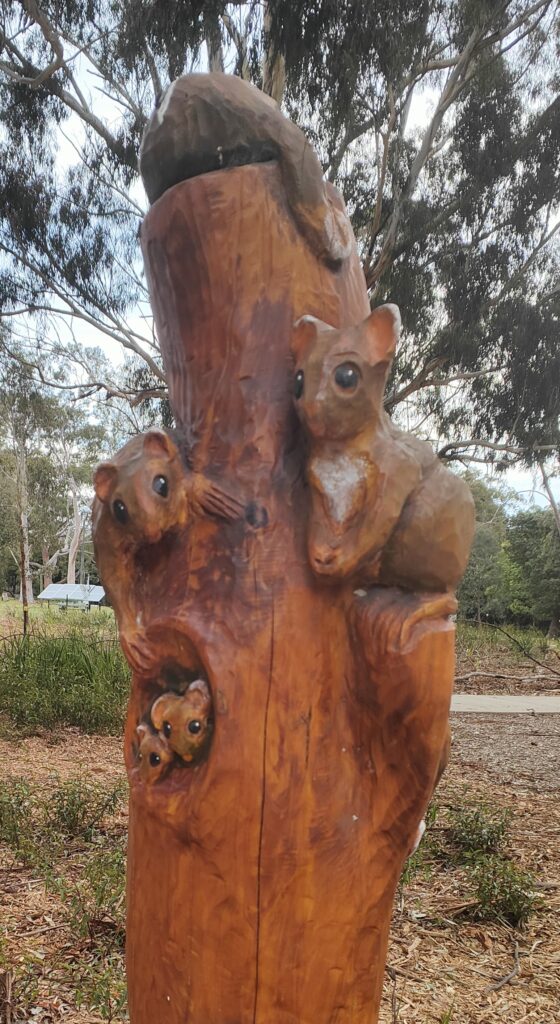 Carved tree trunk